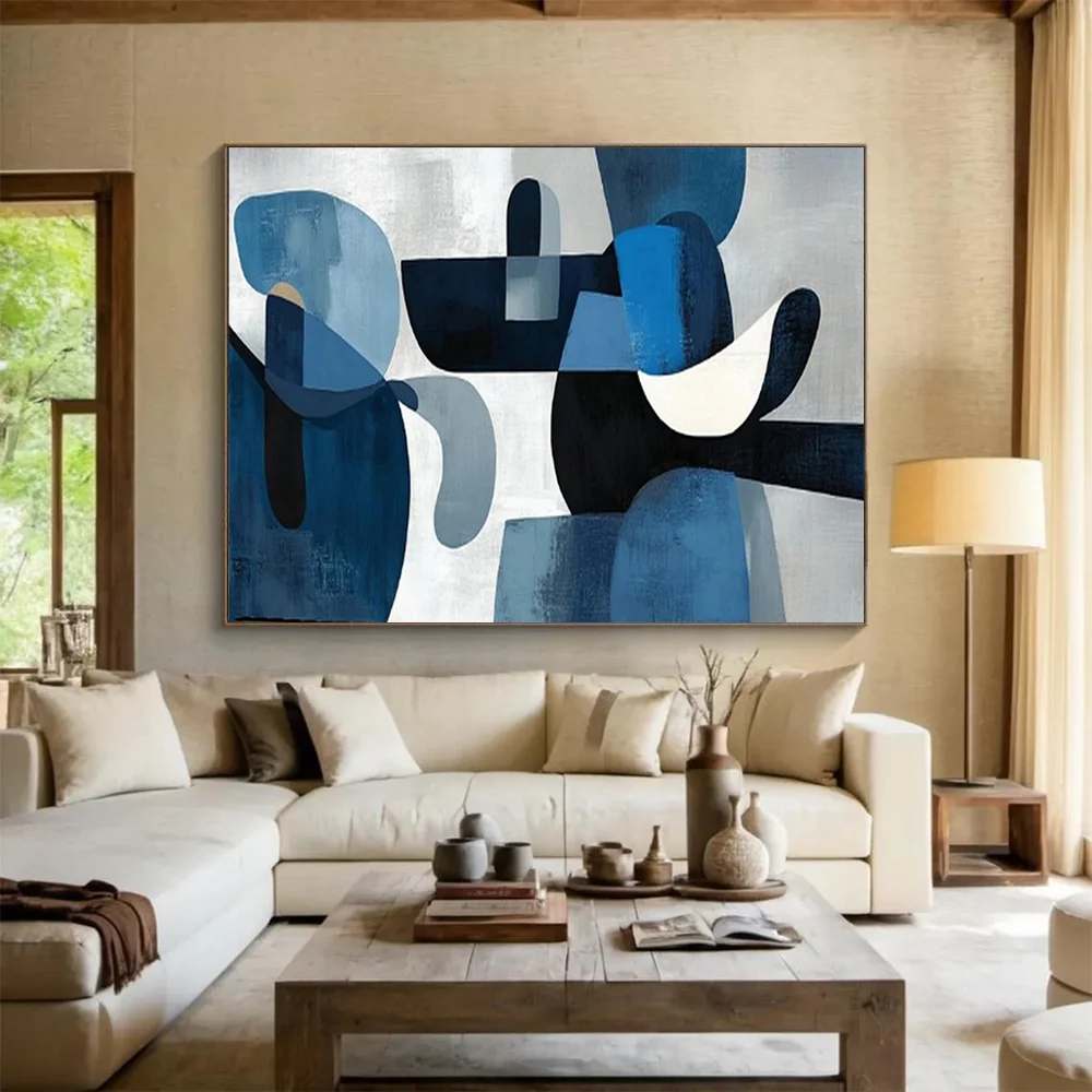 Blue Handmade White Your Abstract Artwork SY3IT